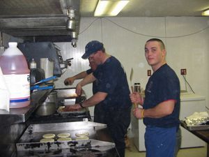 Fire Department team cooking food
