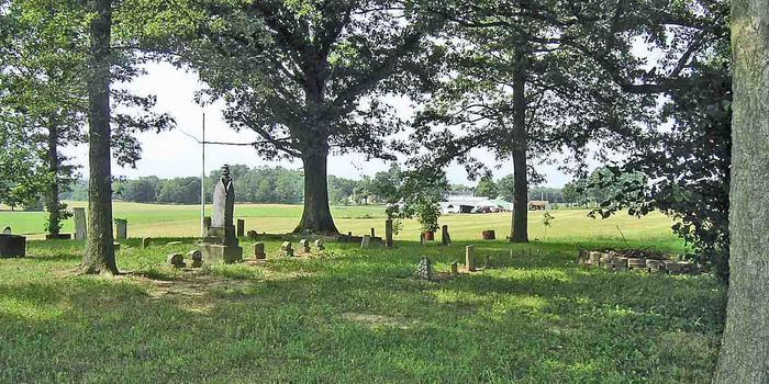 Photo taken from North East Corner of cemetery looking westward, and has north edge of cemetery at right edge of photo. Note the dark metal container at left edge of photo which is at the right edge of prior photo which was also taken from this position.